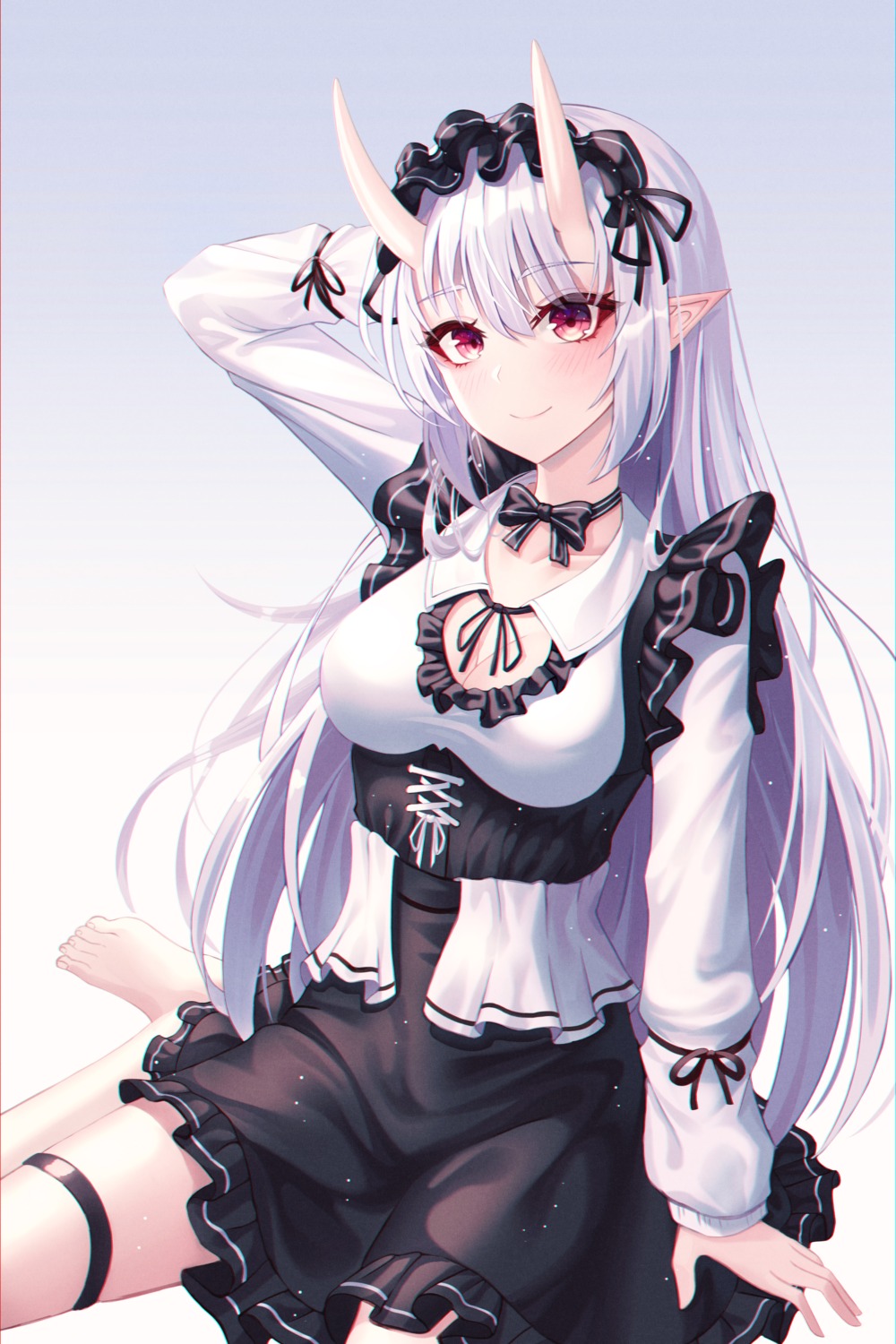 cleavage garter horns lolita_fashion pointy_ears ryon_y0421