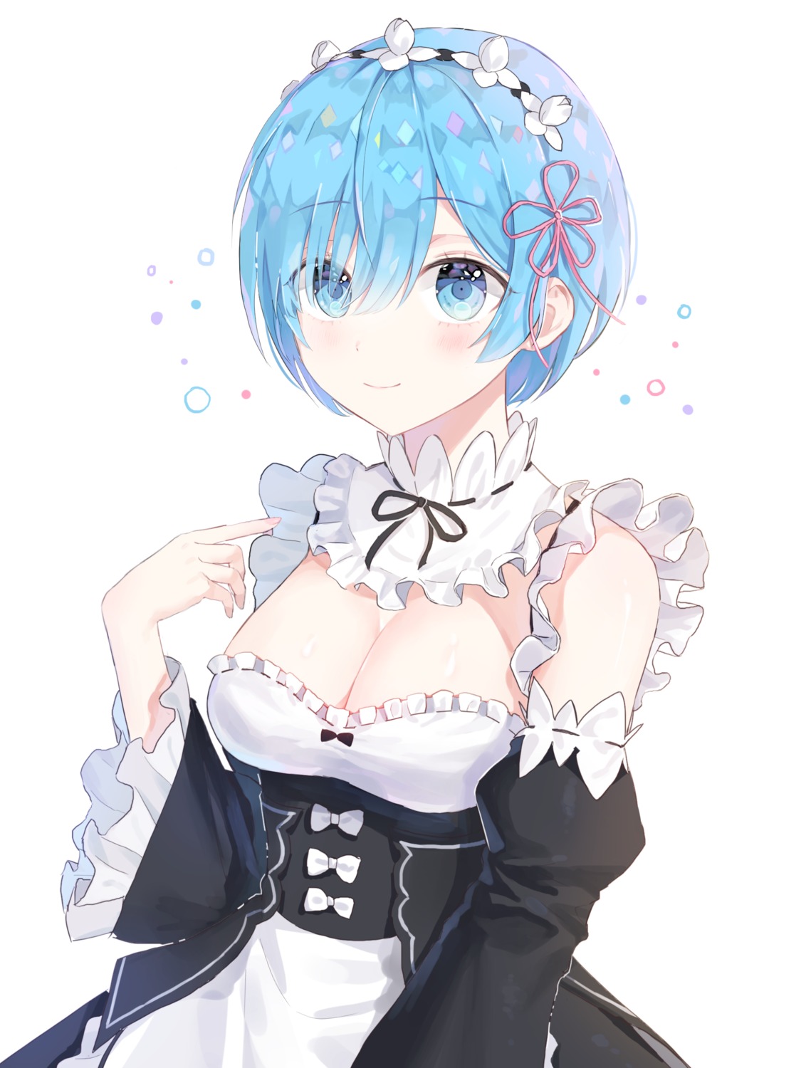 cleavage maid ppyono re_zero_kara_hajimeru_isekai_seikatsu rem_(re_zero)