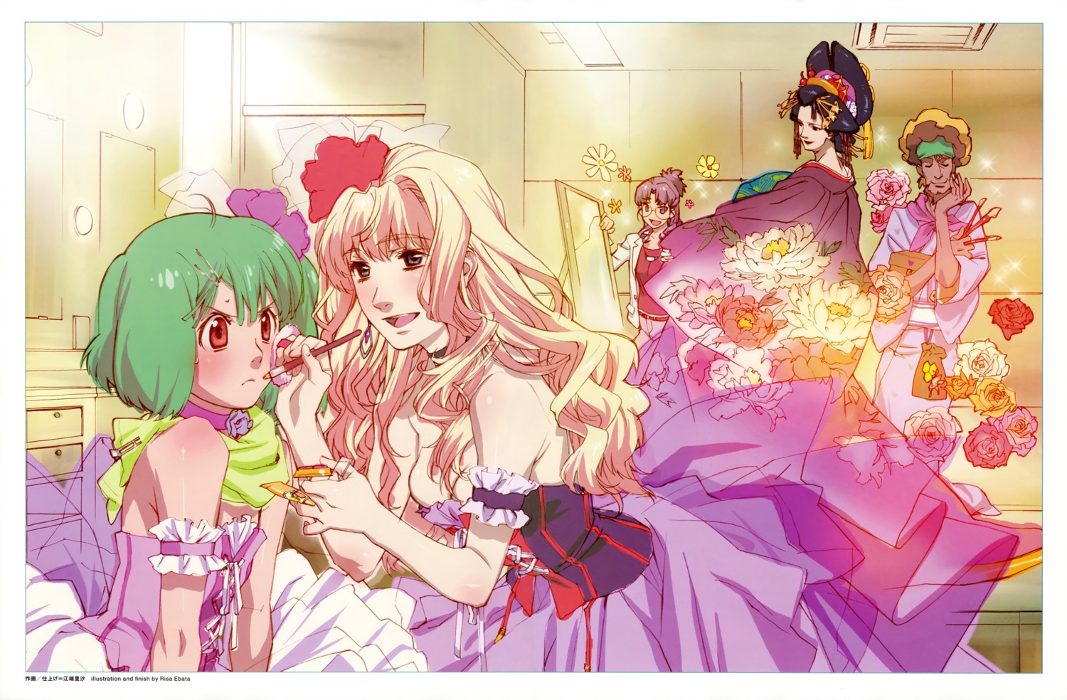 bobby_margot cleavage crossdress ebata_risa kimono macross macross_frontier matsuura_nanase megane ranka_lee saotome_alto sheryl_nome trap