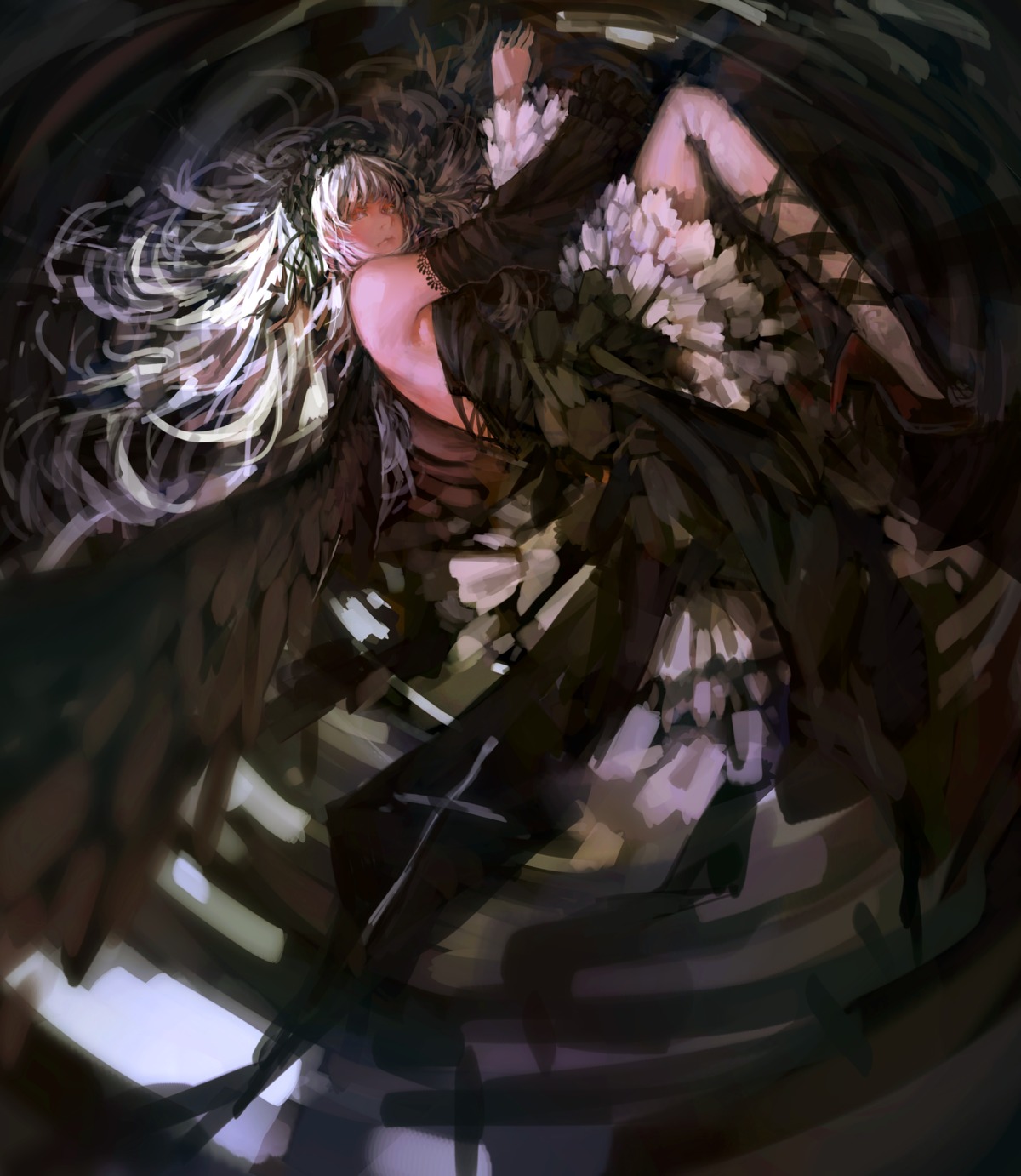 blueman dress rozen_maiden suigintou wings