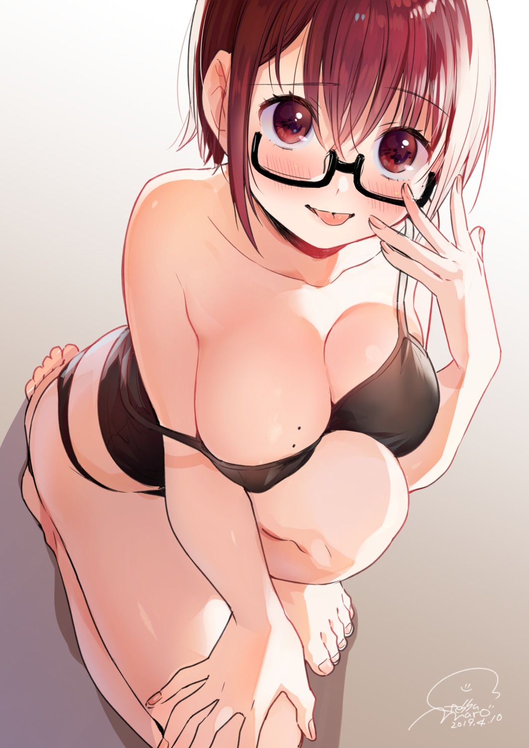 cleavage erect_nipples geshumaro lingerie megane pantsu