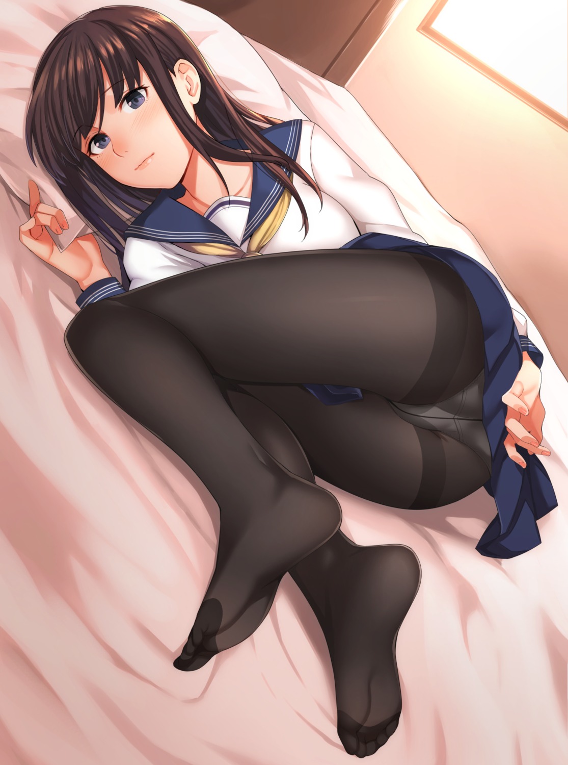 feet kyuuso_inukami pantsu pantyhose seifuku