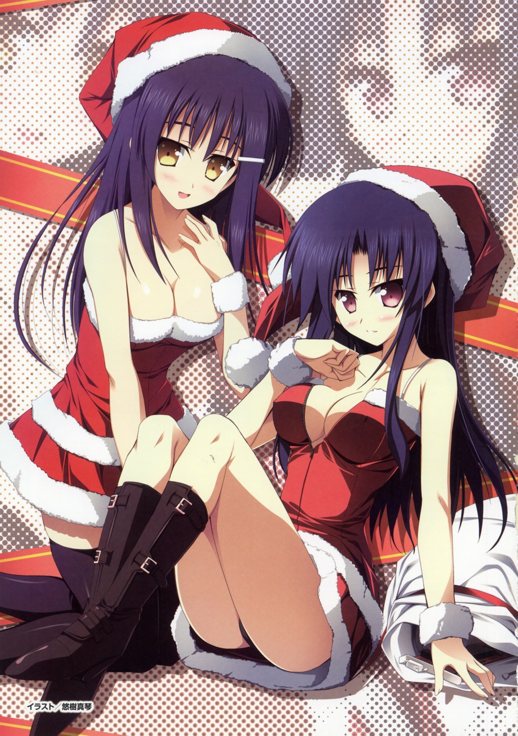 christmas cleavage erect_nipples pantsu thighhighs yuuki_makoto