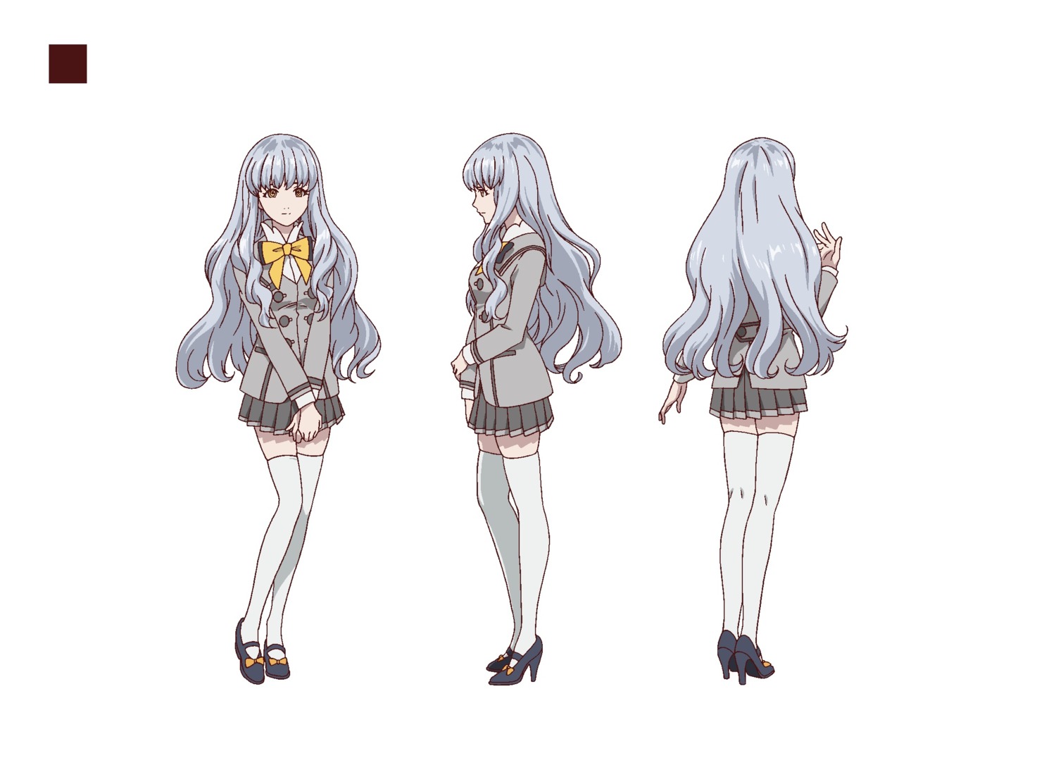 akanesasu_shoujo character_design heels mia_silverstone seifuku thighhighs