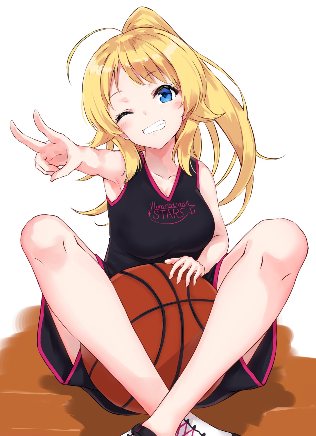 basketball gym_uniform hachimiya_meguru minikon the_idolm@ster the_idolm@ster_shiny_colors