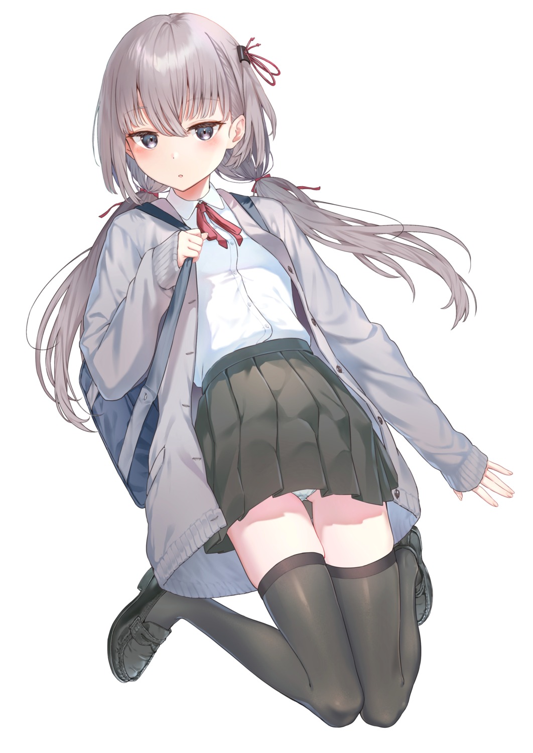 artist_revision namikishiho pantsu seifuku sweater thighhighs