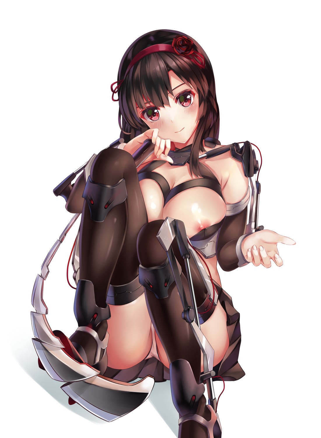 breasts heels nipples no_bra pantsu thighhighs weapon zombie-andy