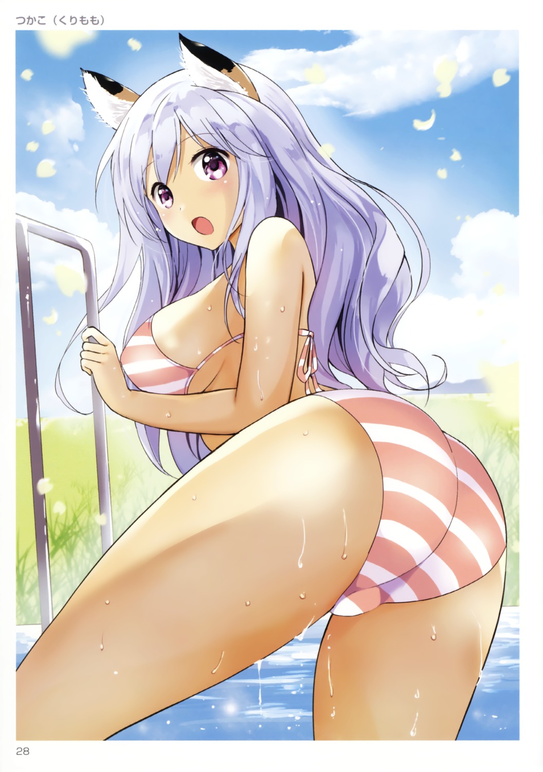 animal_ears ass bikini kurimomo swimsuits toranoana tsukako wet