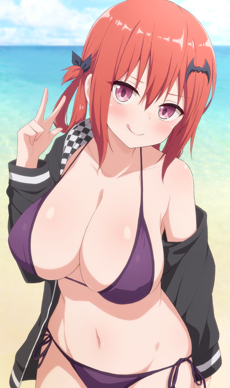 bikini eniraka gabriel_dropout kurumizawa_satanichia_mcdowell open_shirt swimsuits