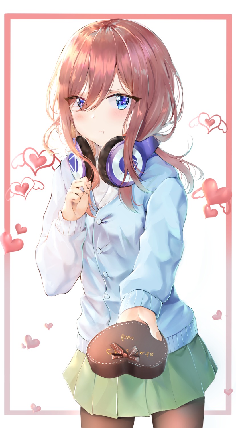 5-toubun_no_hanayome headphones nakano_miku pantyhose refile seifuku sweater valentine