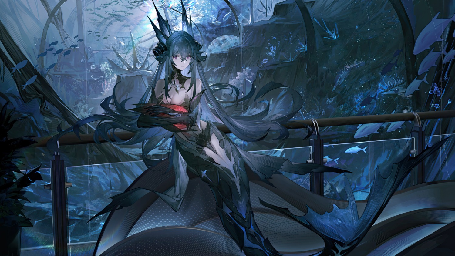 bikini_armor lamia_(punishing:_gray_raven) mermaid monster_girl punishing:_gray_raven tail wallpaper yanderenasa