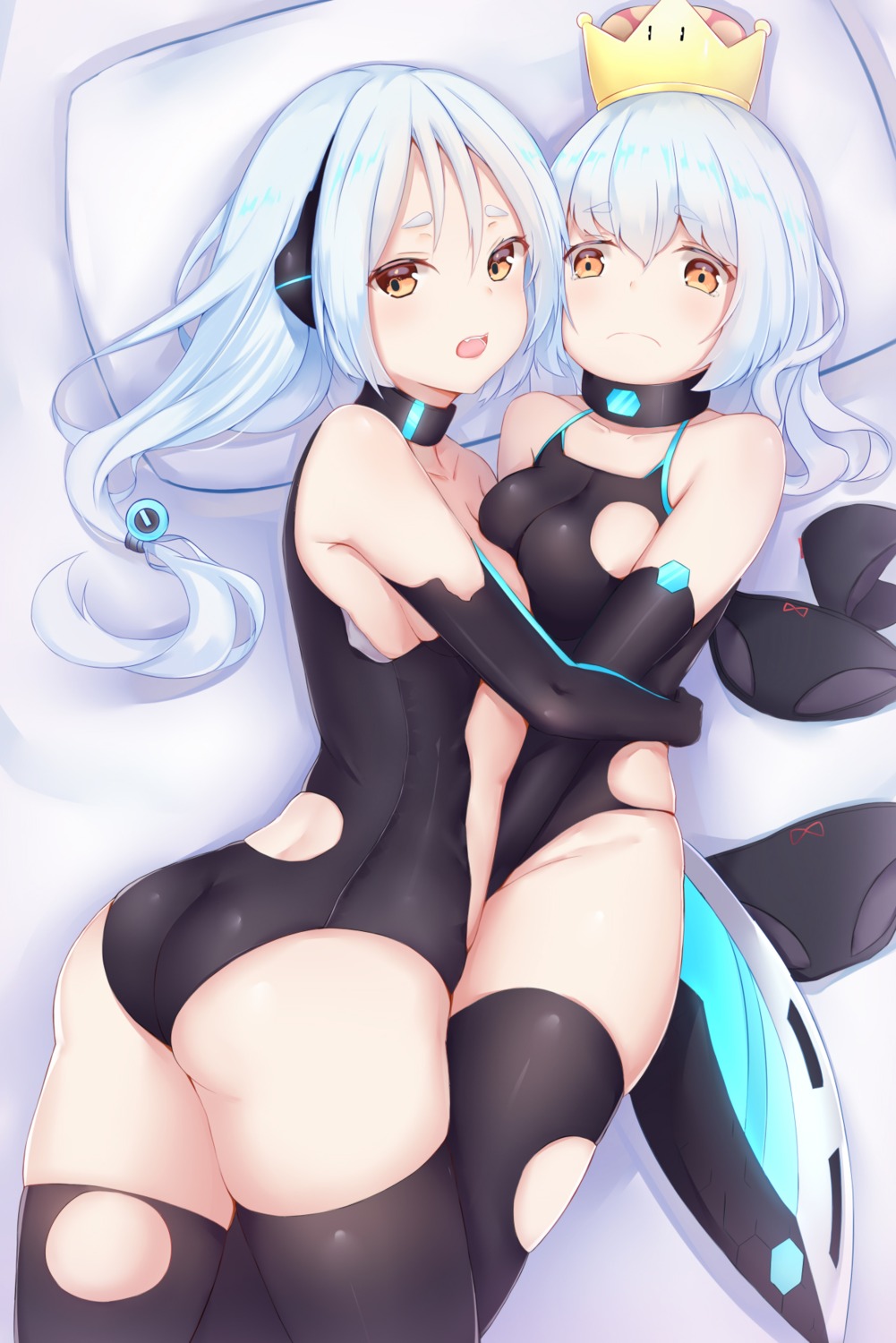 airool ass cosplay crossover leotard lost_abyssal_transport_ship_(zhanjianshaonv) new_super_mario_bros._u_deluxe no_bra princess_king_boo symmetrical_docking thighhighs torn_clothes zhanjianshaonv