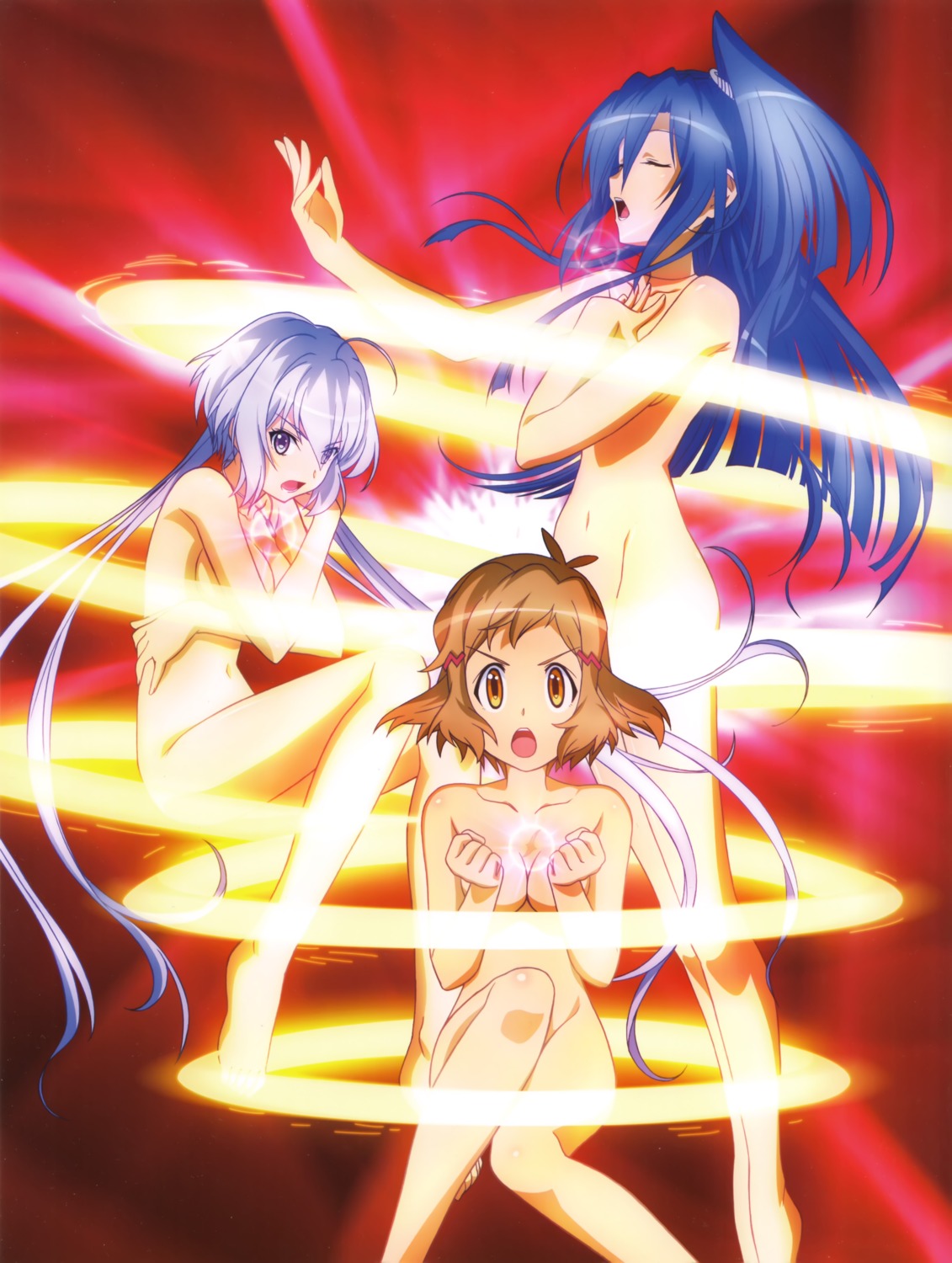 breast_hold censored kazanari_tsubasa naked senki_zesshou_symphogear shinozaki_akira tachibana_hibiki yukine_chris