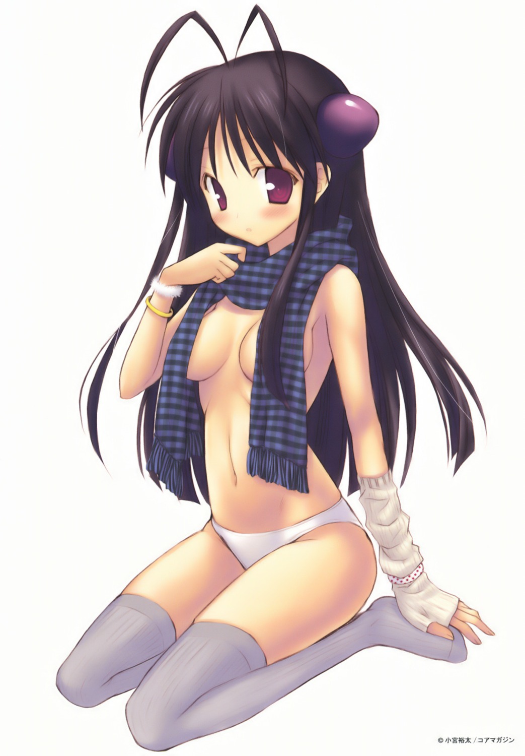 komiya_yuuta pantsu thighhighs topless