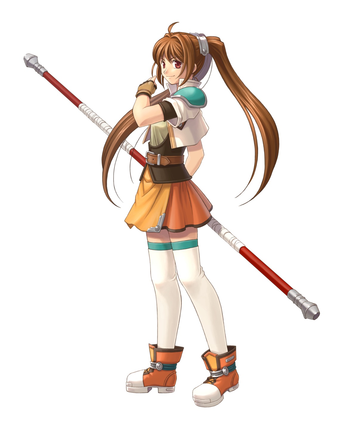 armor eiyuu_densetsu eiyuu_densetsu:_sora_no_kiseki estelle_bright falcom shiina_yuu thighhighs weapon