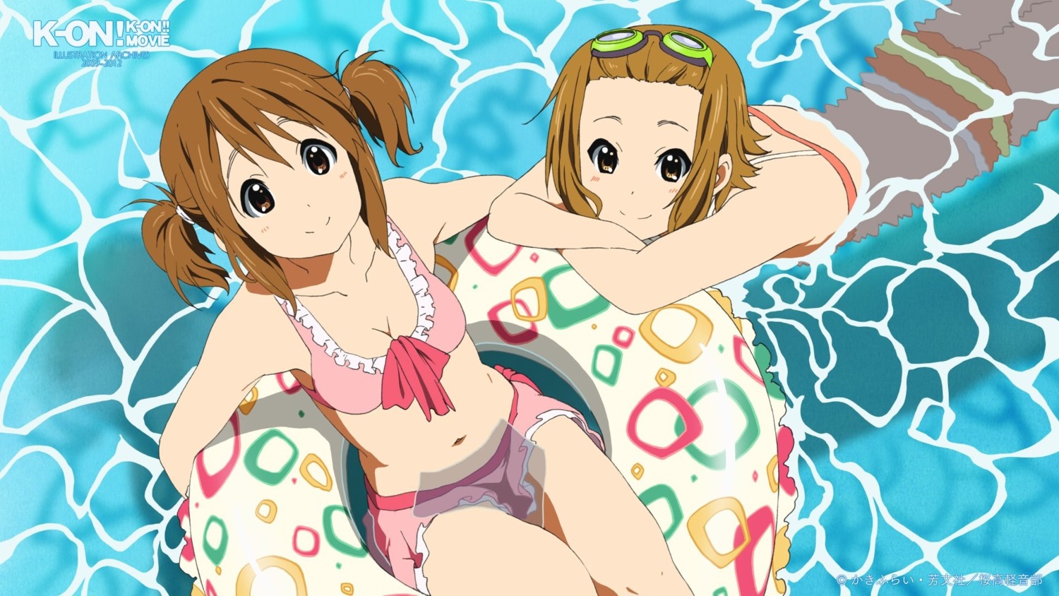 bikini cleavage hirasawa_yui k-on! swimsuits tainaka_ritsu wallpaper