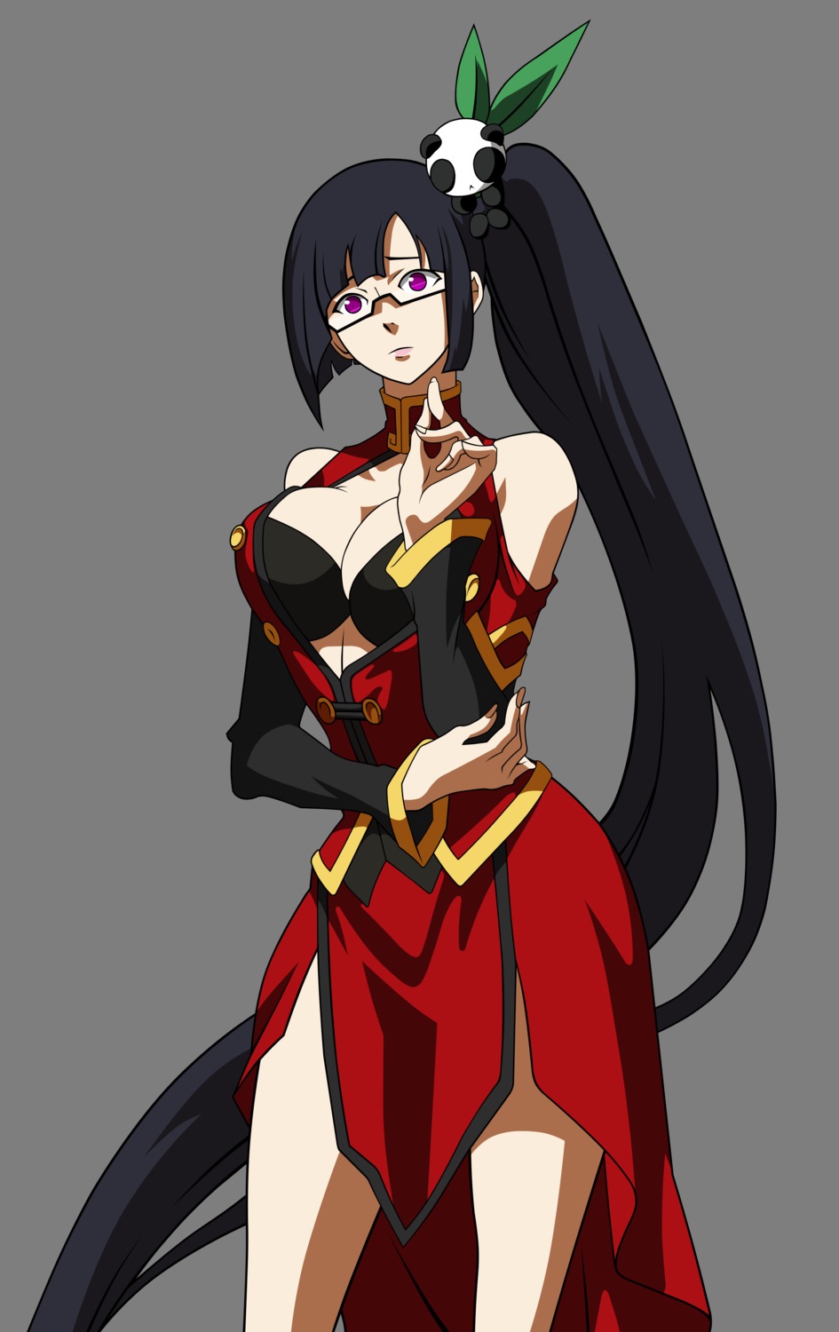 blazblue cleavage litchi_faye_ling megane transparent_png vector_trace