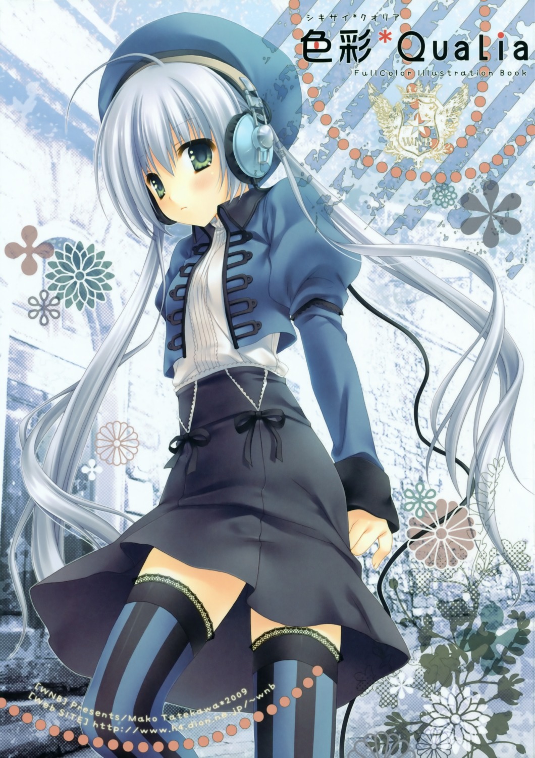 dress headphones tatekawa_mako thighhighs wnb