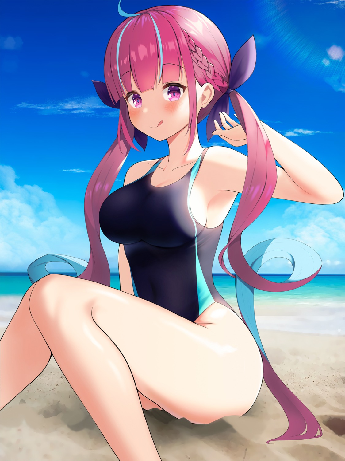 choya hololive minato_aqua swimsuits