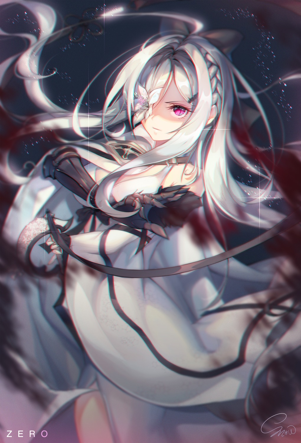 armor drakengard dress eyepatch snow_is zero_(drakengard)