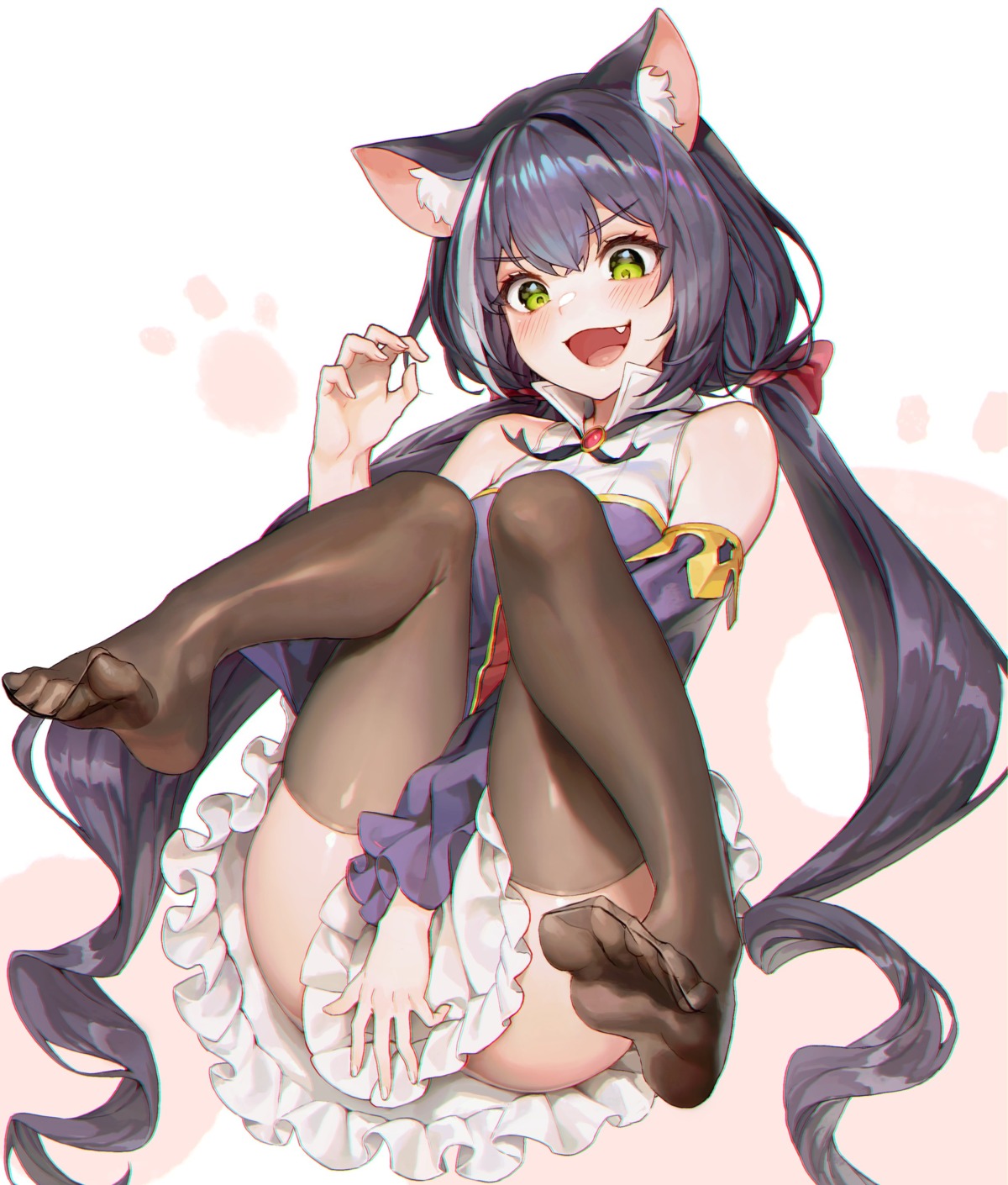 animal_ears feet karyl_(princess_connect) nekomimi pepperdevil princess_connect! princess_connect!_re:dive skirt_lift thighhighs