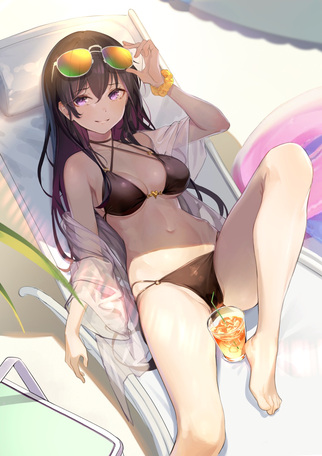 bikini dampi feet megane open_shirt see_through swimsuits