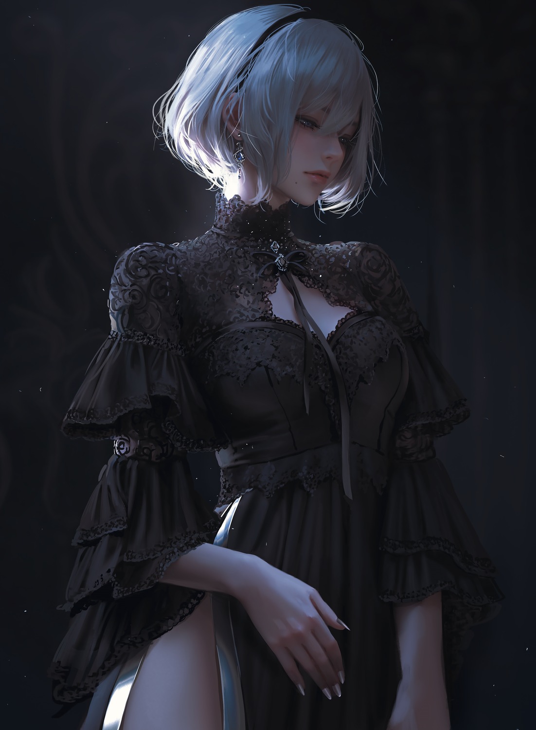 dress gothic_lolita lolita_fashion nier_automata nixeu yorha_no.2_type_b