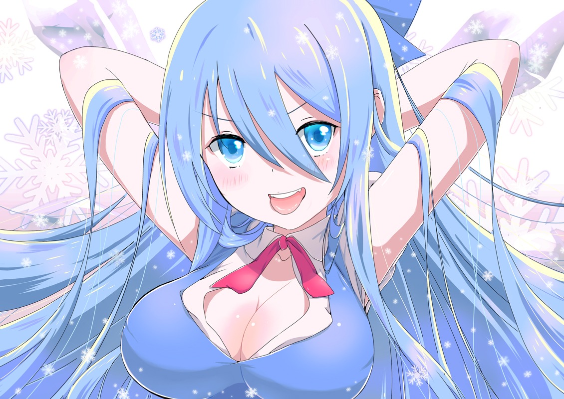 cirno cleavage touhou yamada_ranga