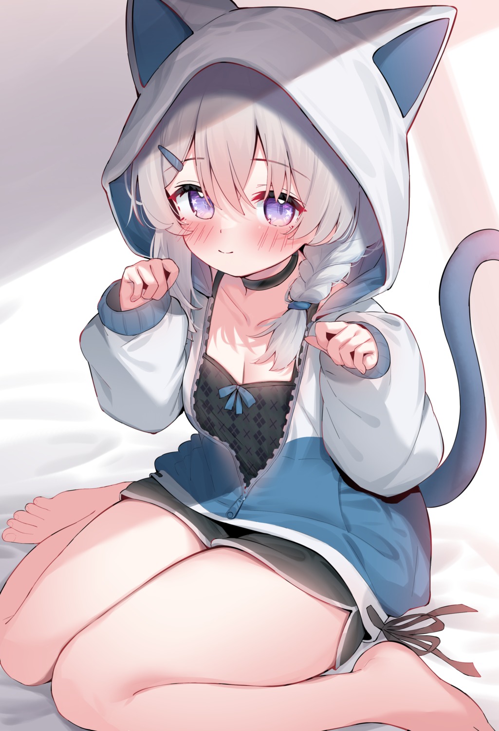 animal_ears cleavage leafpie_zaurus nekomimi tail