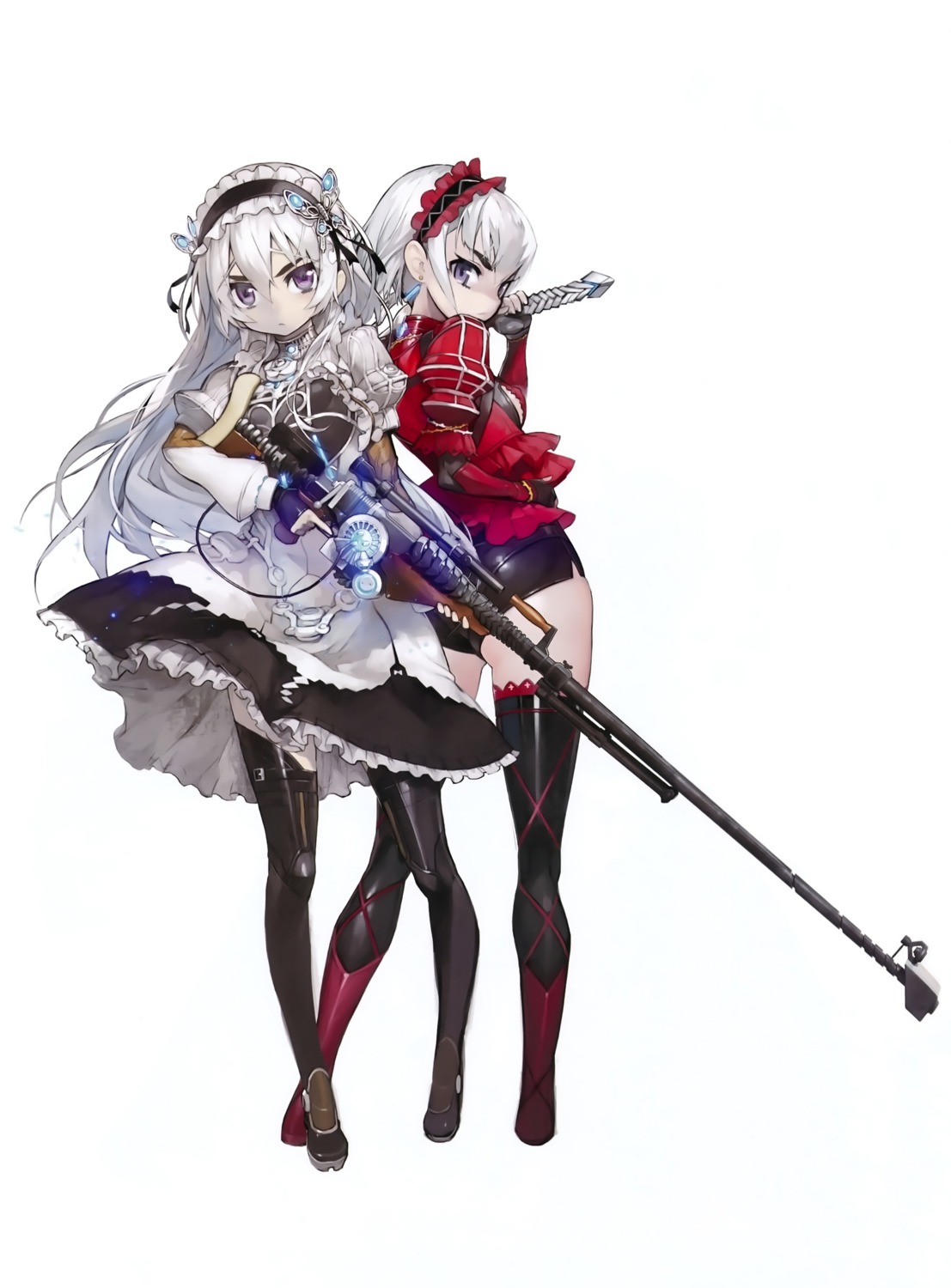 chaika_bohdan chaika_trabant gothic_lolita gun heels hitsugi_no_chaika lolita_fashion namaniku_atk sword thighhighs