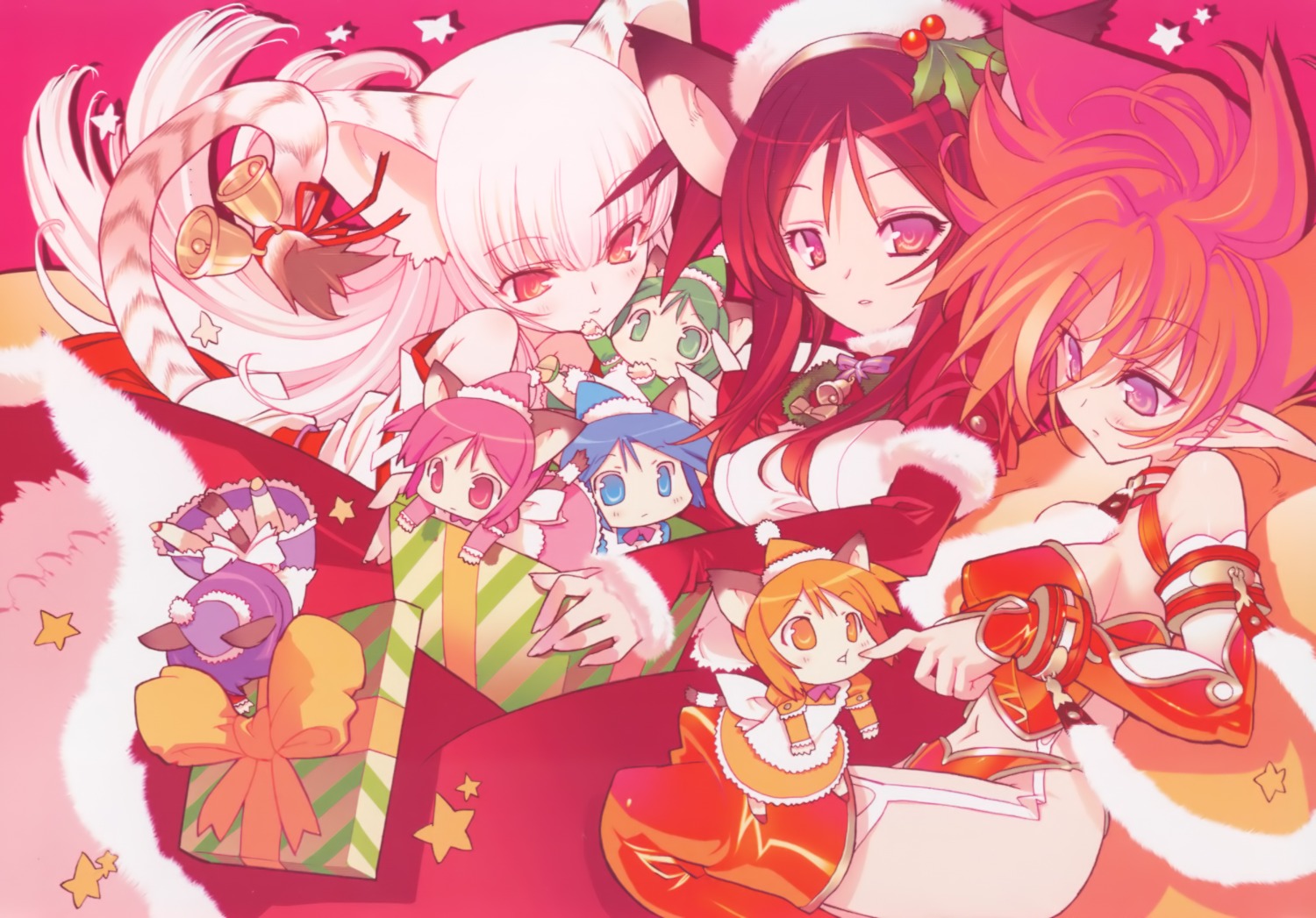 animal_ears blade chibi christmas eneus macademi_wasshoi miyabi_(macademi_wasshoi) nekomimi synclavia tail