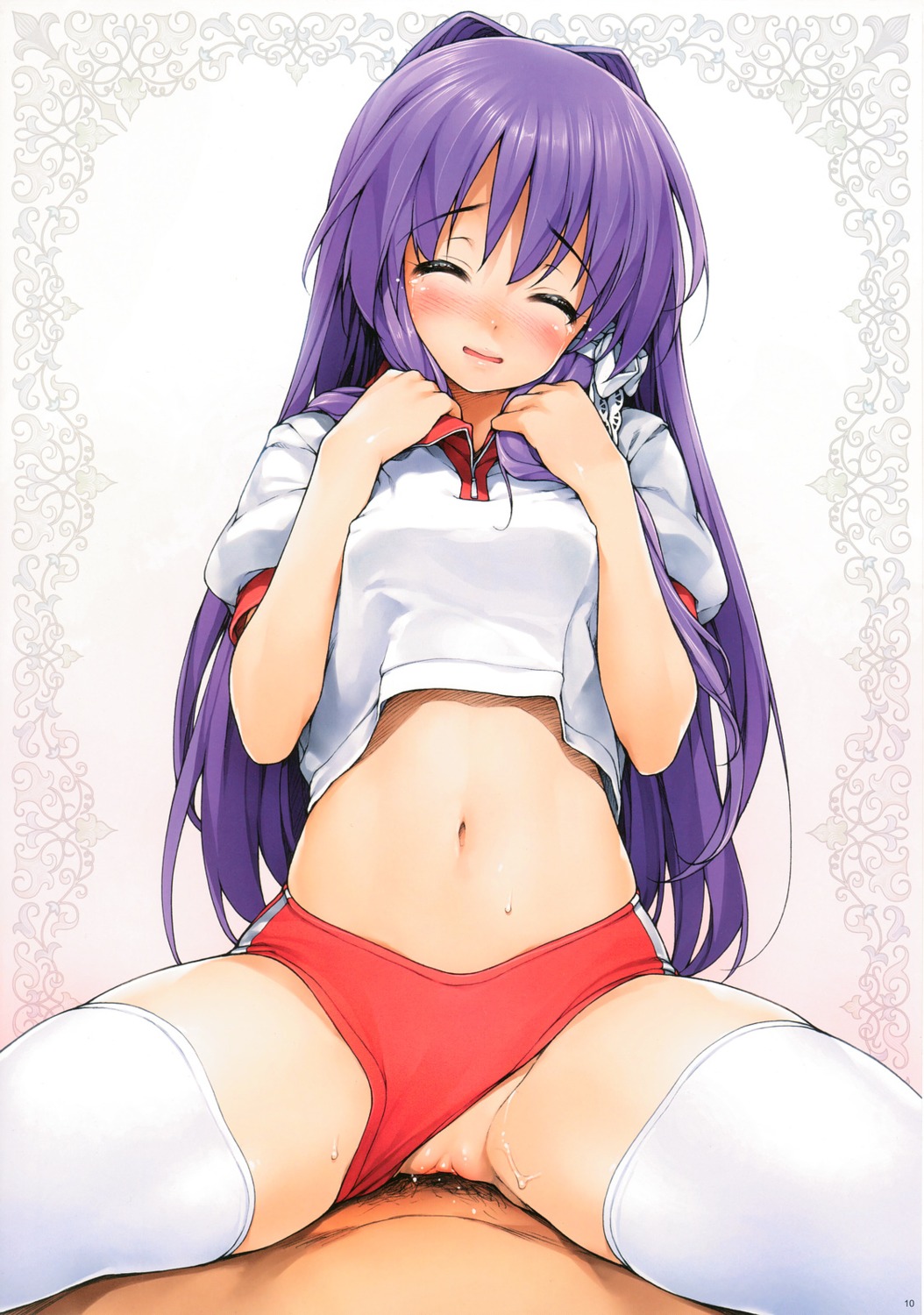 buruma clannad fujibayashi_kyou gym_uniform ishikei nise_midi_doronokai pussy sex thighhighs