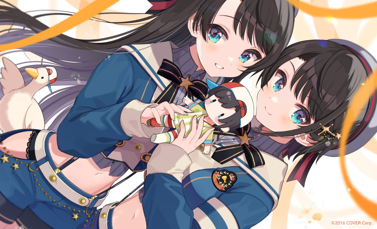 chibi hololive oozora_subaru shigure_ui uniform