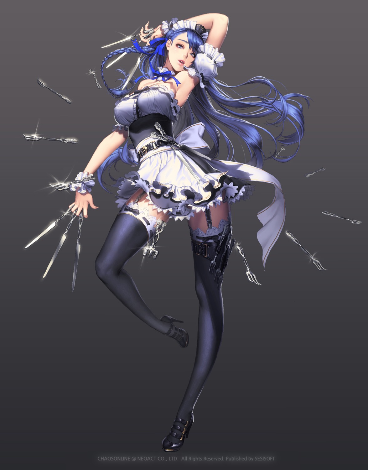 chaos_hero_online heels love_cacao maid reiden stockings thighhighs weapon