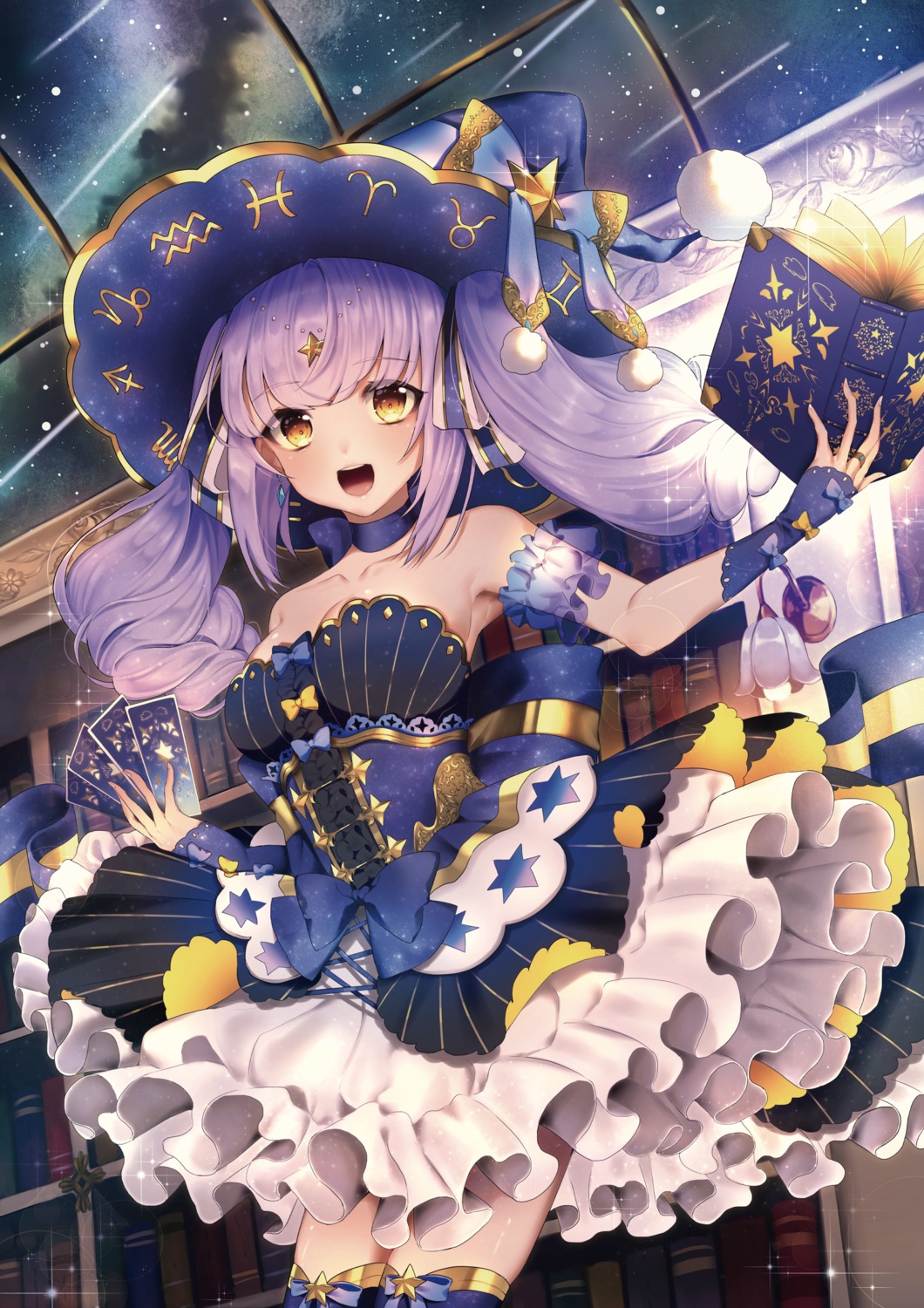 cleavage dress lushuao see_through skirt_lift thighhighs witch