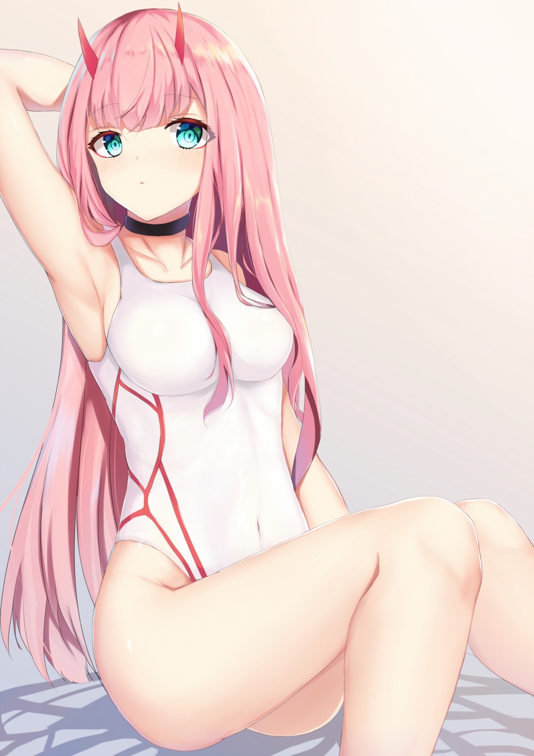 airool darling_in_the_franxx horns swimsuits zero_two_(darling_in_the_franxx)