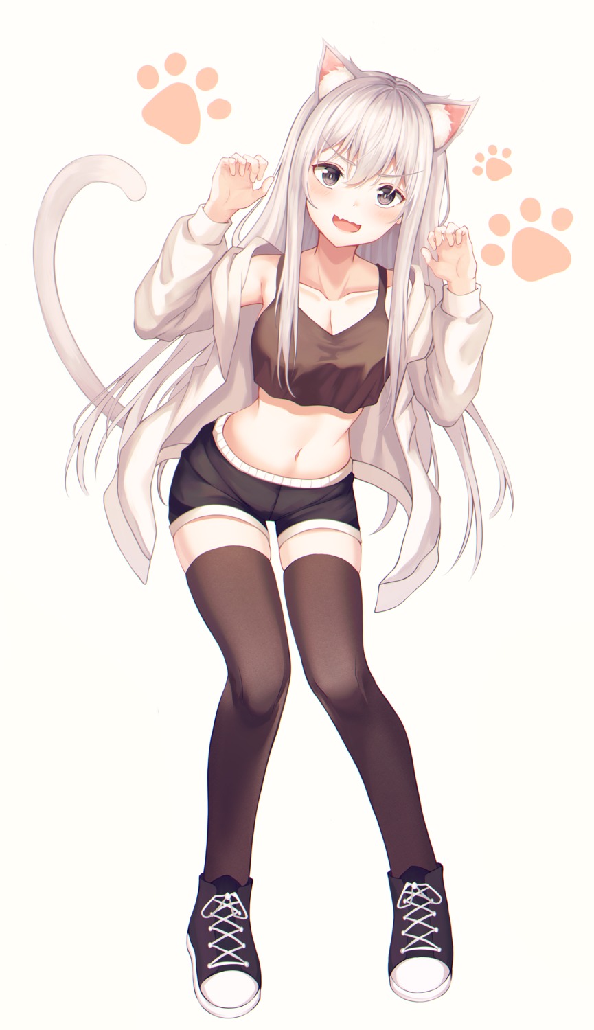 animal_ears cleavage muyang nekomimi tail thighhighs