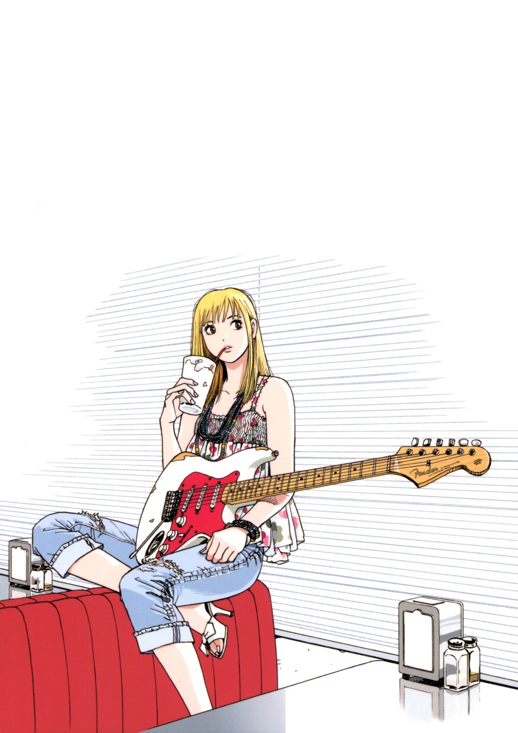 eguchi_hisashi guitar heels oozora_hibari stop!!_hibari-kun! torn_clothes trap