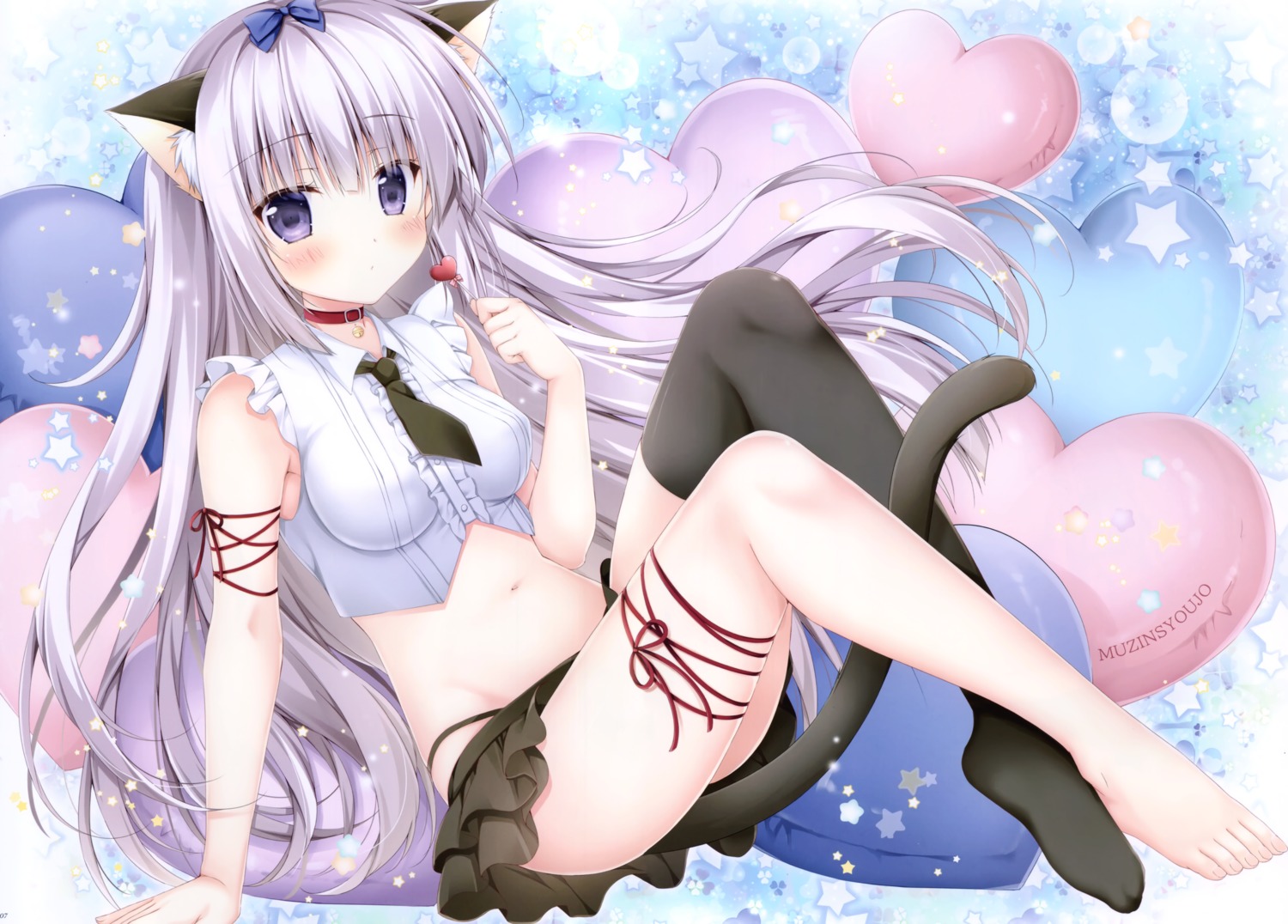 airi_(alice_or_alice) alice_or_alice_siscon_nii-san_to_futago_no_imouto animal_ears feet garter korie_riko mujin_shoujo nekomimi pantsu skirt_lift tail thighhighs