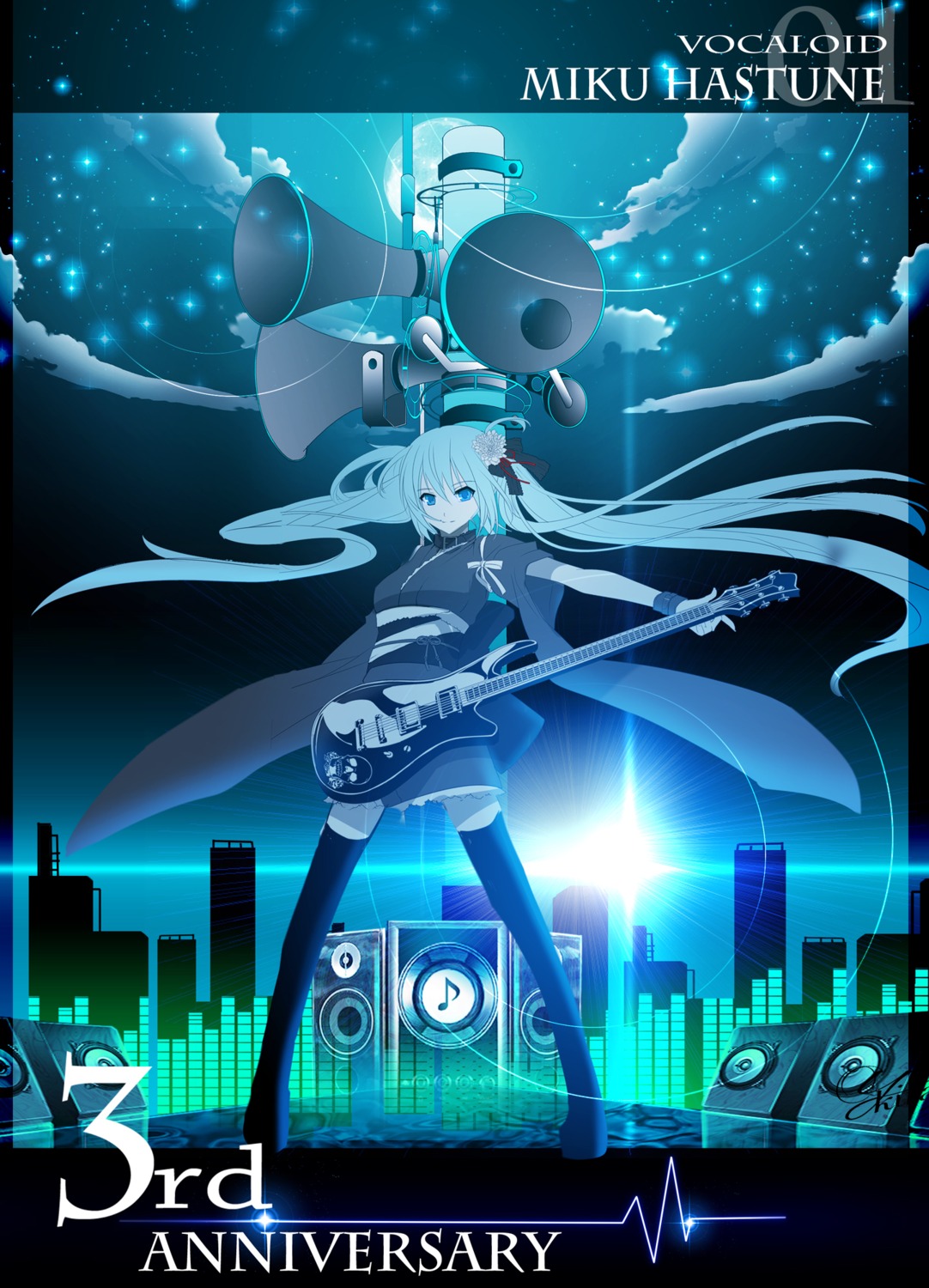 guitar hatsune_miku kimono vocaloid yuuki_kira