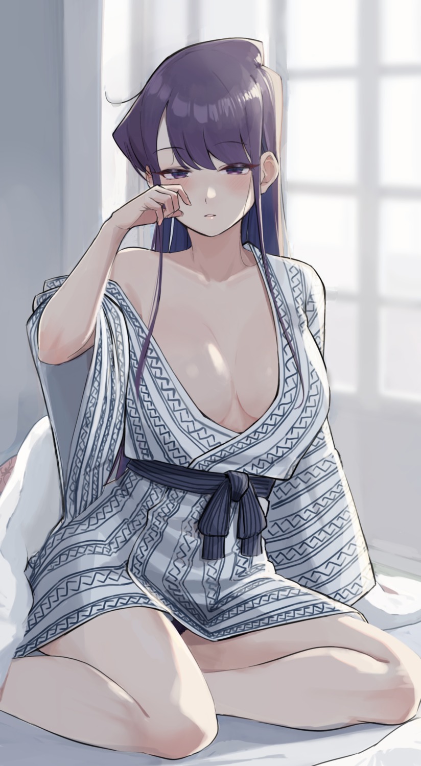 ayatak0517 komi-san_wa_komyushou_desu. komi_shouko no_bra open_shirt pantsu yukata