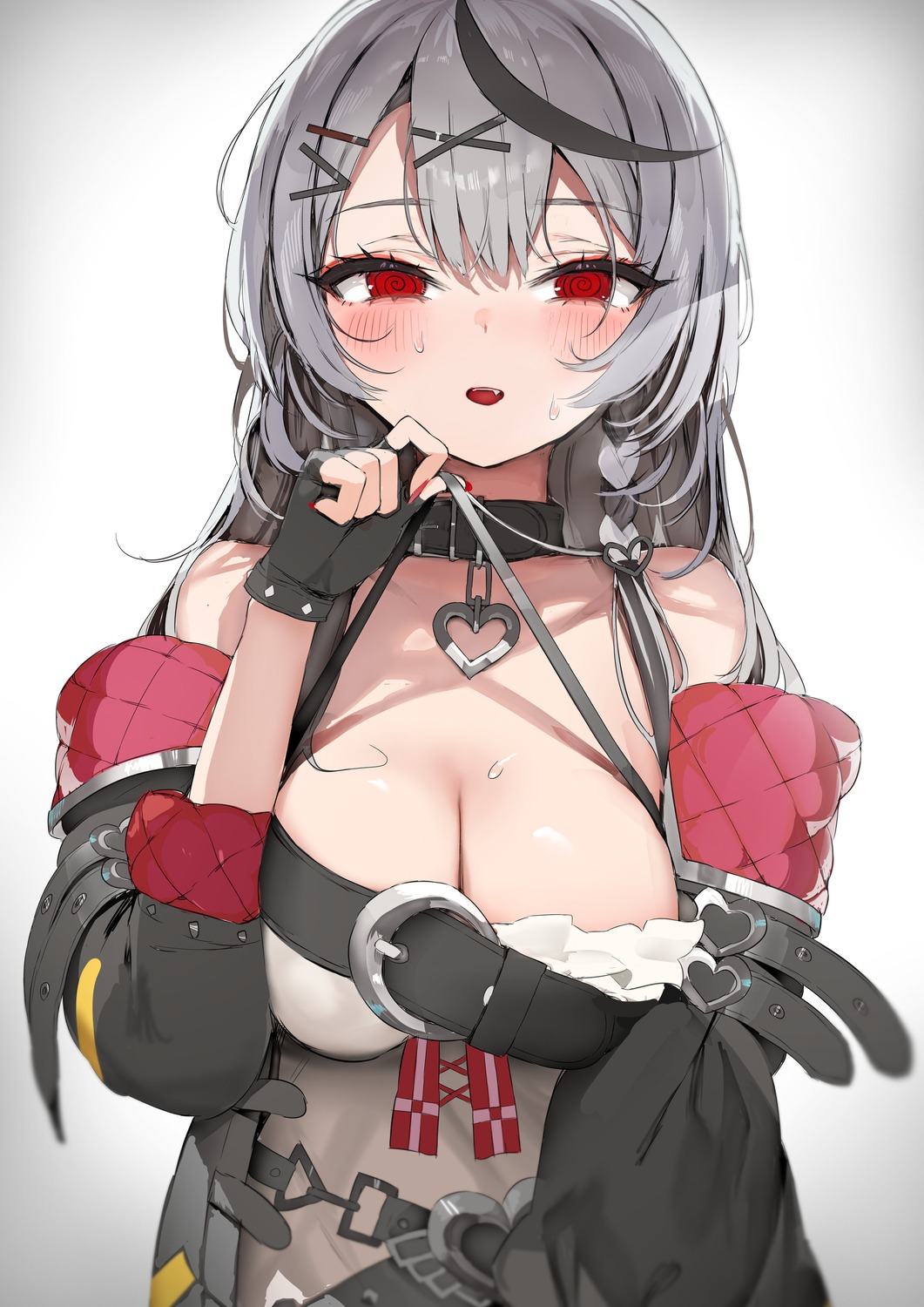 hololive no_bra pomesaurus sakamata_chloe undressing