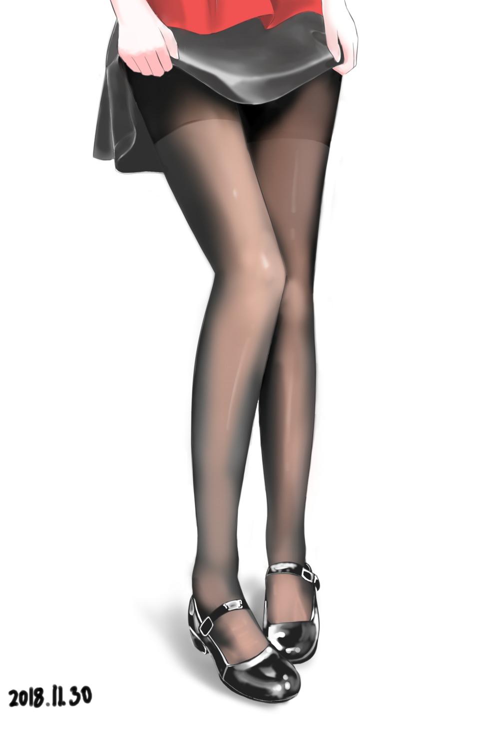 crisscro heels pantyhose skirt_lift
