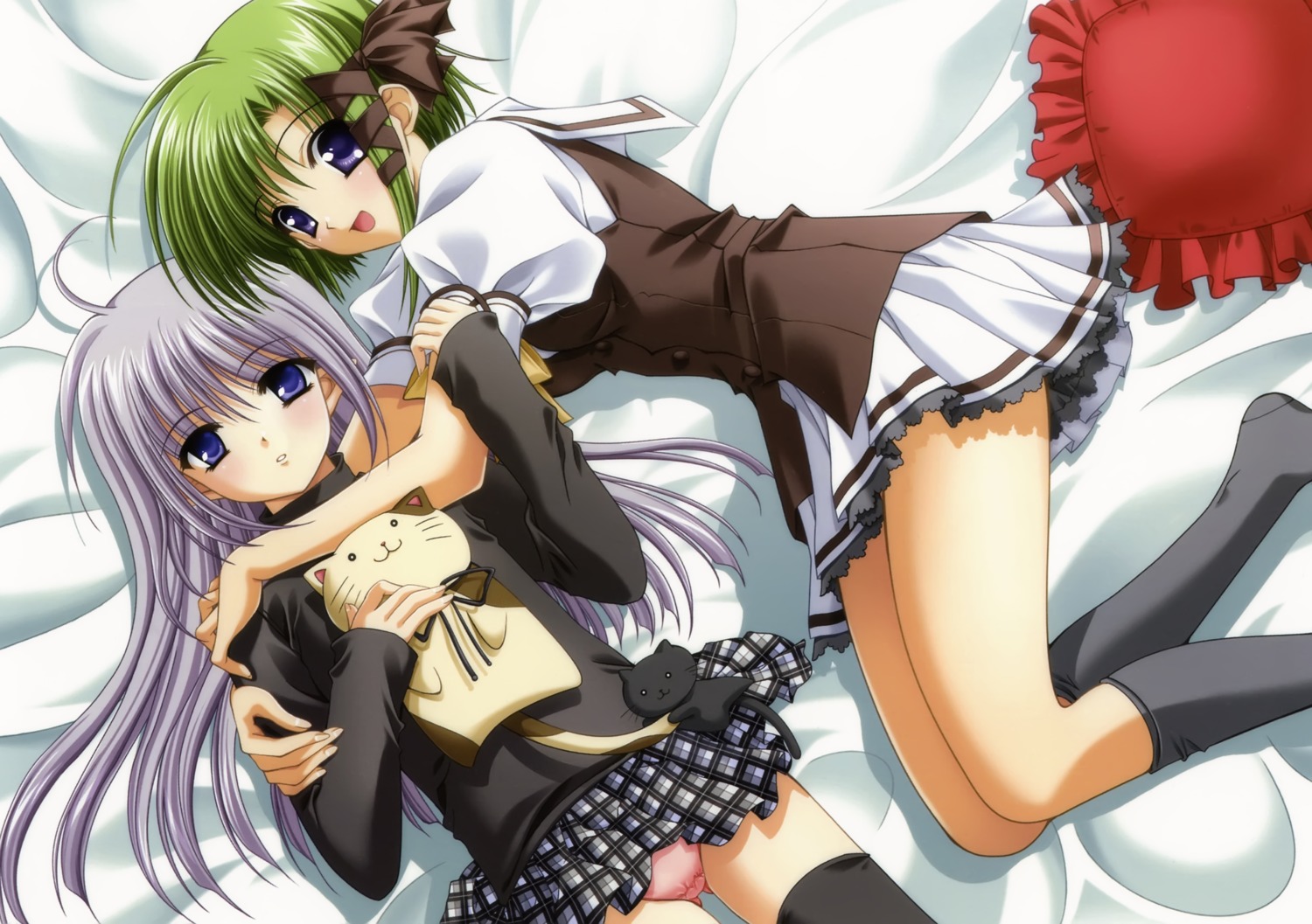 nishimata_aoi pantsu pointy_ears primula seifuku shigure_asa shuffle suzuhira_hiro thighhighs