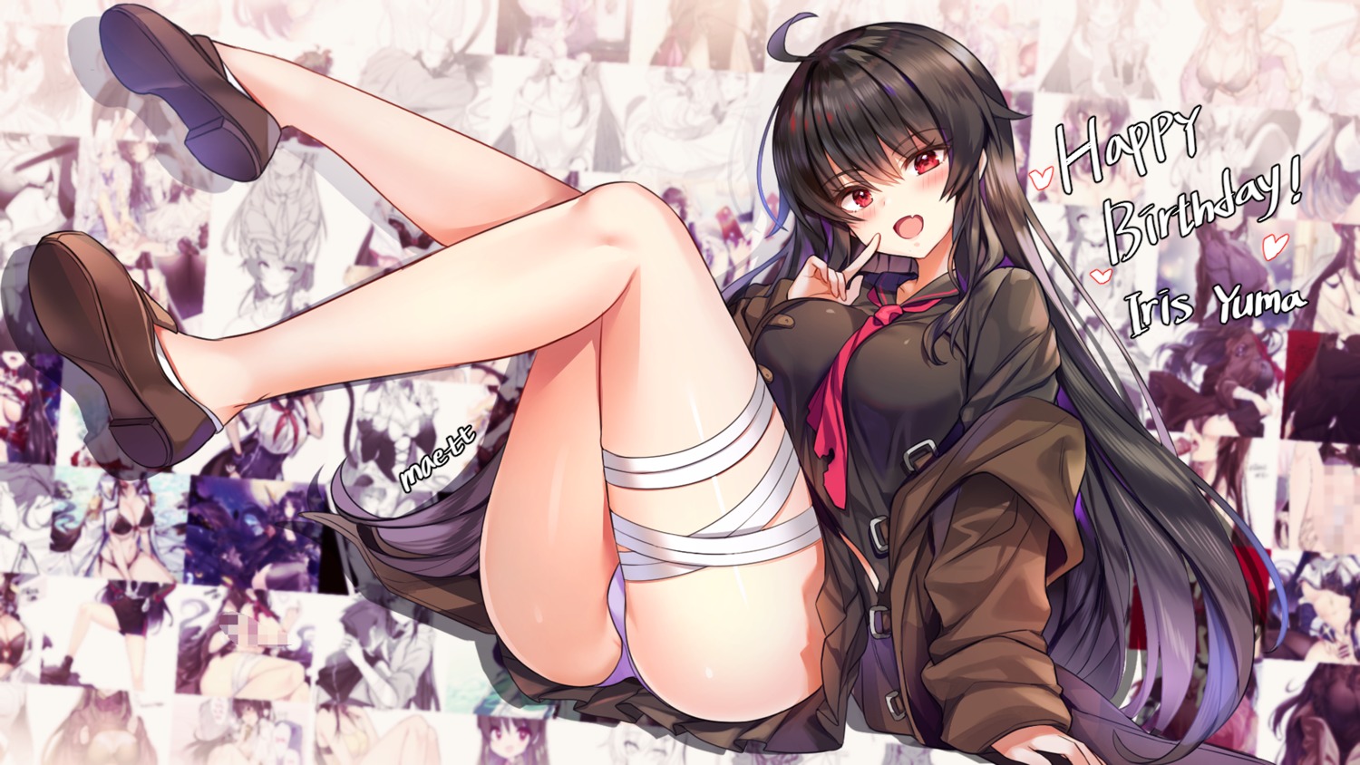 bandages maett pantsu seifuku skirt_lift soul_worker thong wallpaper