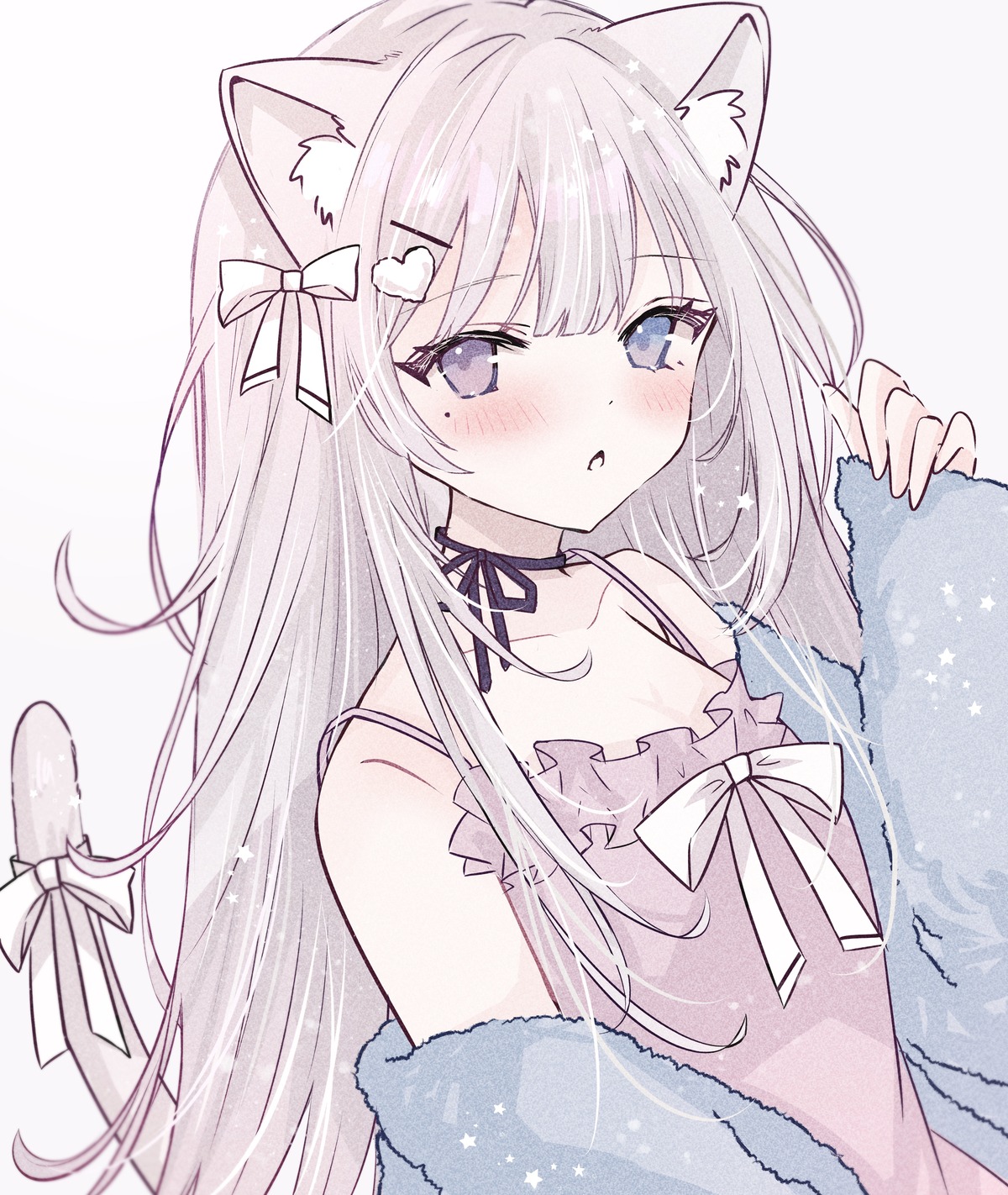 animal_ears heterochromia lingerie nekomimi tail yuyu_(shitake110)