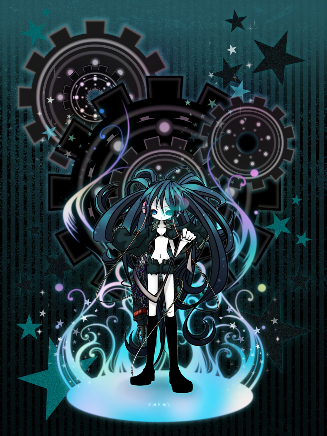 black_rock_shooter black_rock_shooter_(character) mijinko_kineko@ vocaloid