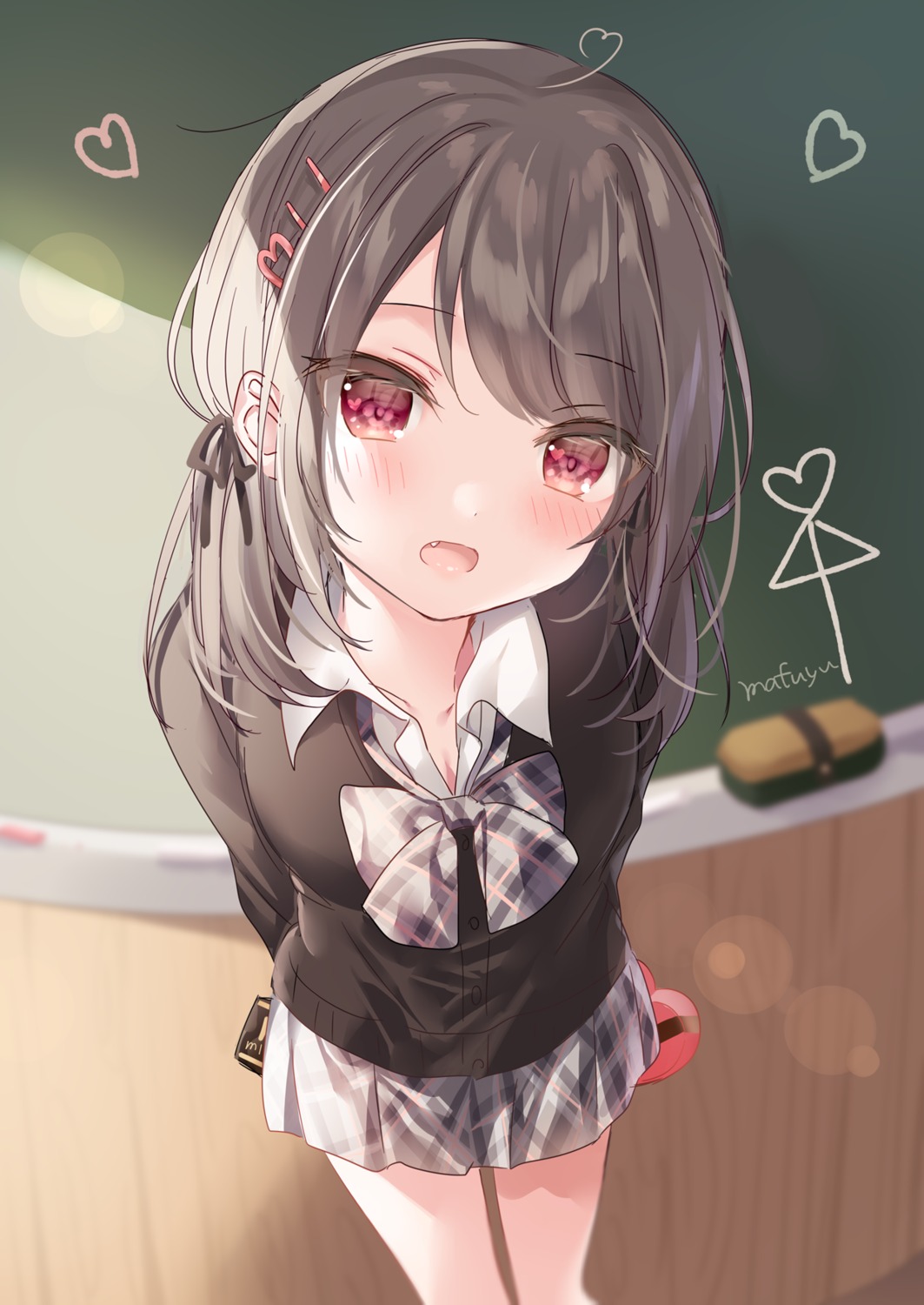 cleavage mafuyu_(chibi21) seifuku sweater valentine