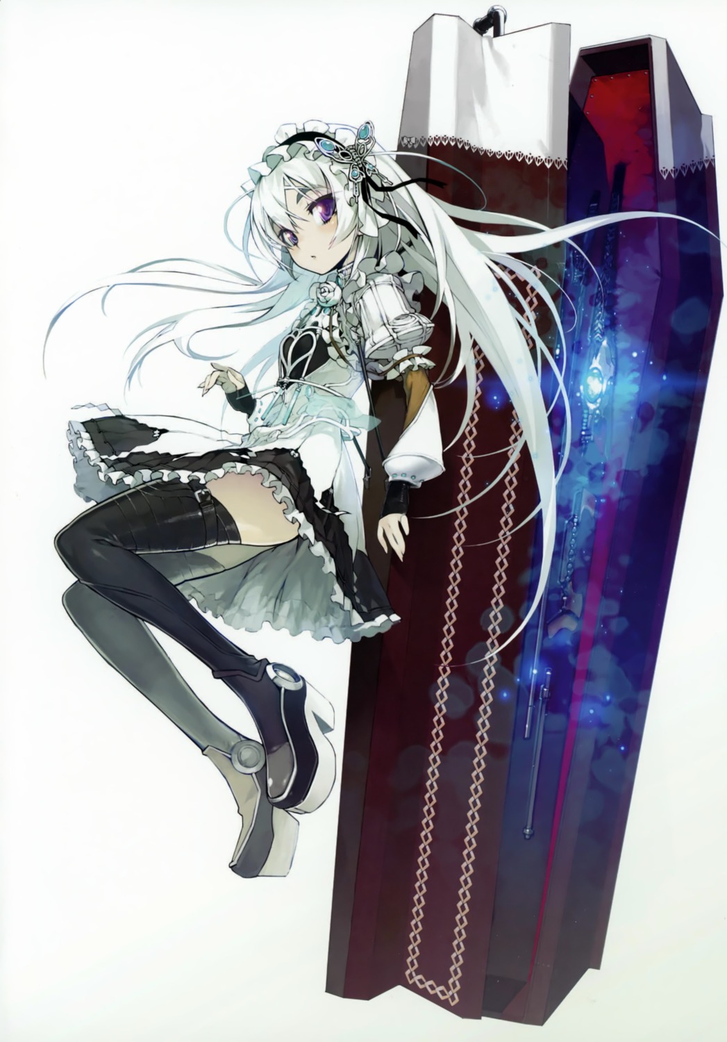 chaika_trabant gothic_lolita gun heels hitsugi_no_chaika lolita_fashion namaniku_atk thighhighs