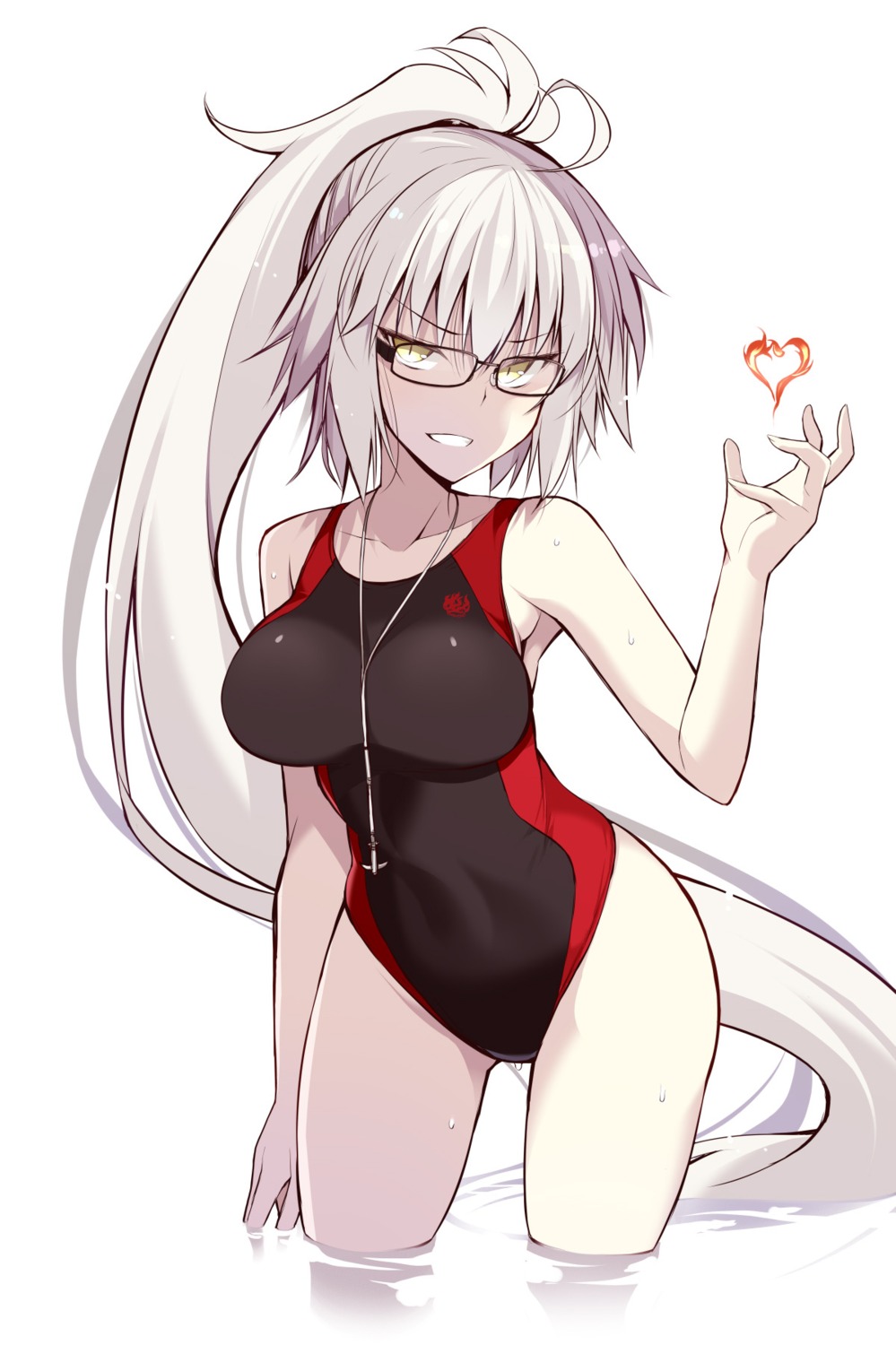 fate/grand_order jeanne_d'arc jeanne_d'arc_(alter)_(fate) megane oota_yuuichi swimsuits wet